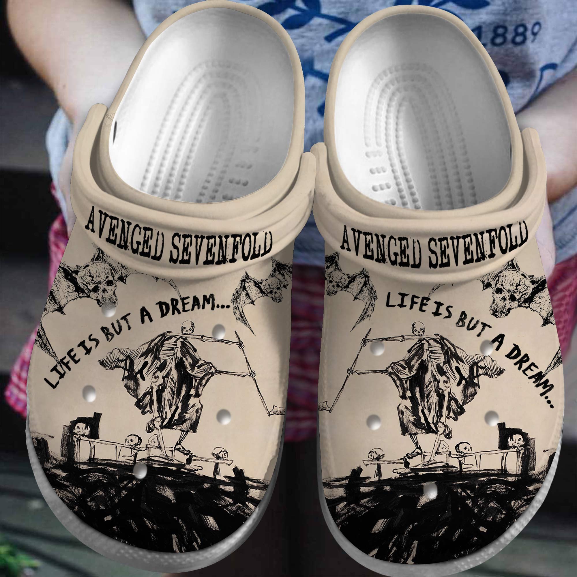 Avenged Sevenfold Music Band Crocs Crocband Clogs Shoes Comfortable For Men Women and Kids