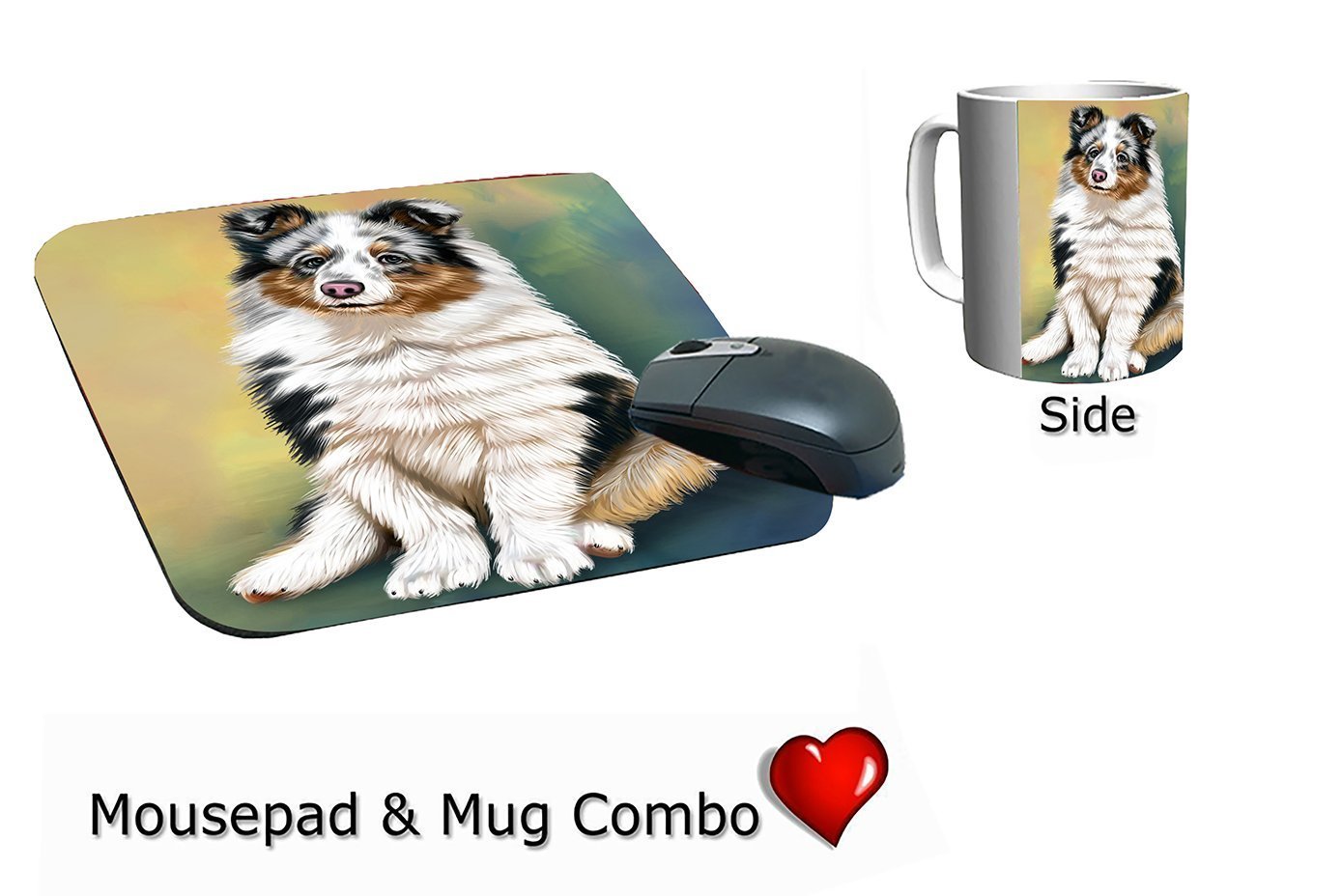 Shetland Sheepdogs Puppy Dog Mug & Mousepad Combo Gift Set