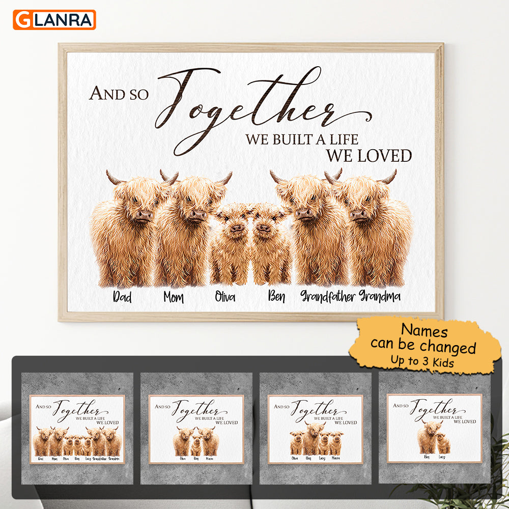 Personalized And So Together We Built A Life We Loved Poster Custom Highland Cow Poster Cow 7310