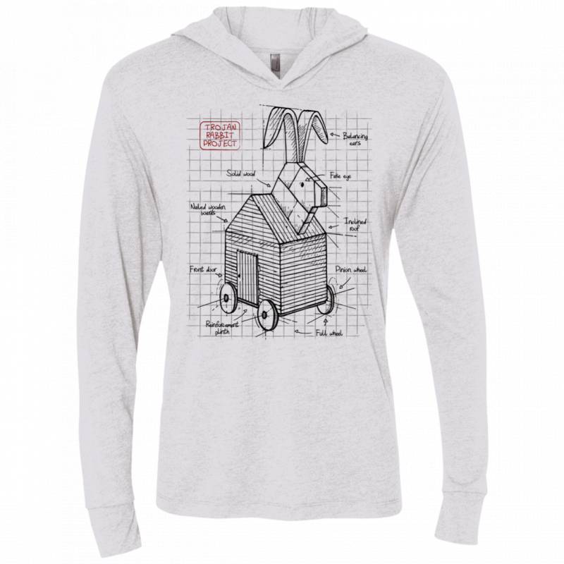 Trojan Rabbit Plan Triblend Long Sleeve Hoodie Tee