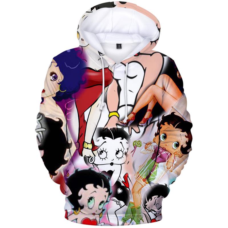 3D Print Betty Boop Pullover – Fashion Sweatshirts Hoodie