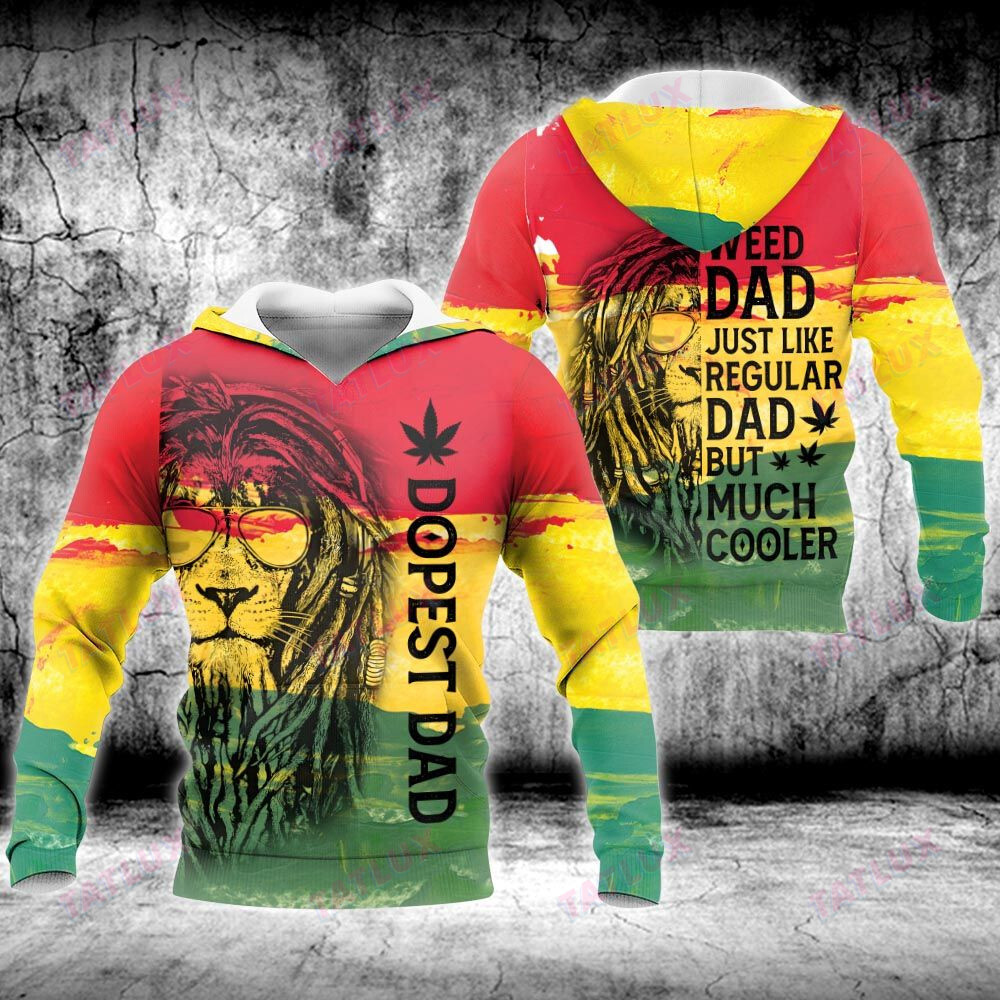 Weed Dad Lion Rasta 3D All Over Printed Shirt, Sweatshirt, Hoodie, Bomber Jacket Size S – 5Xl