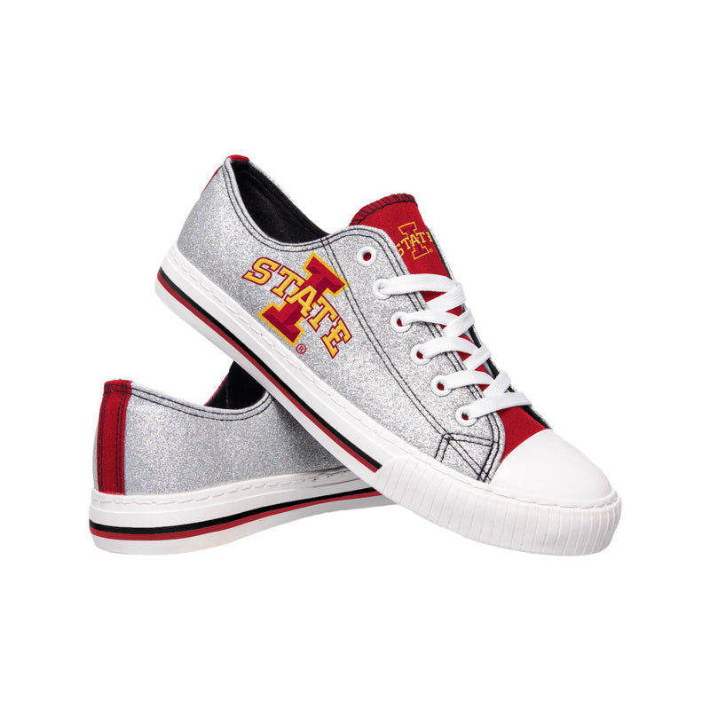 Iowa State Cyclones NCAA Womens Glitter Low Top Canvas Shoes