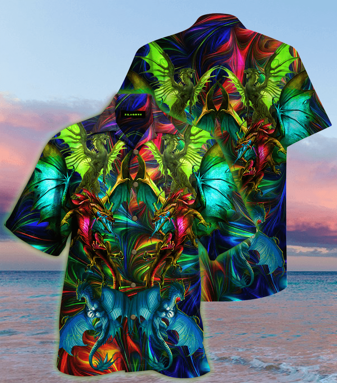 Order Amazing Colorful Dragon Unisex Hawaii Aloha Shirts Ha9579