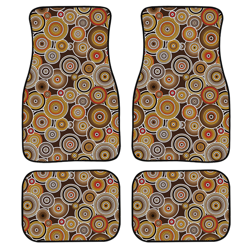 Aboriginal Art Dot Pattern Print Front And Back Car Floor Mats, Front Car Mat