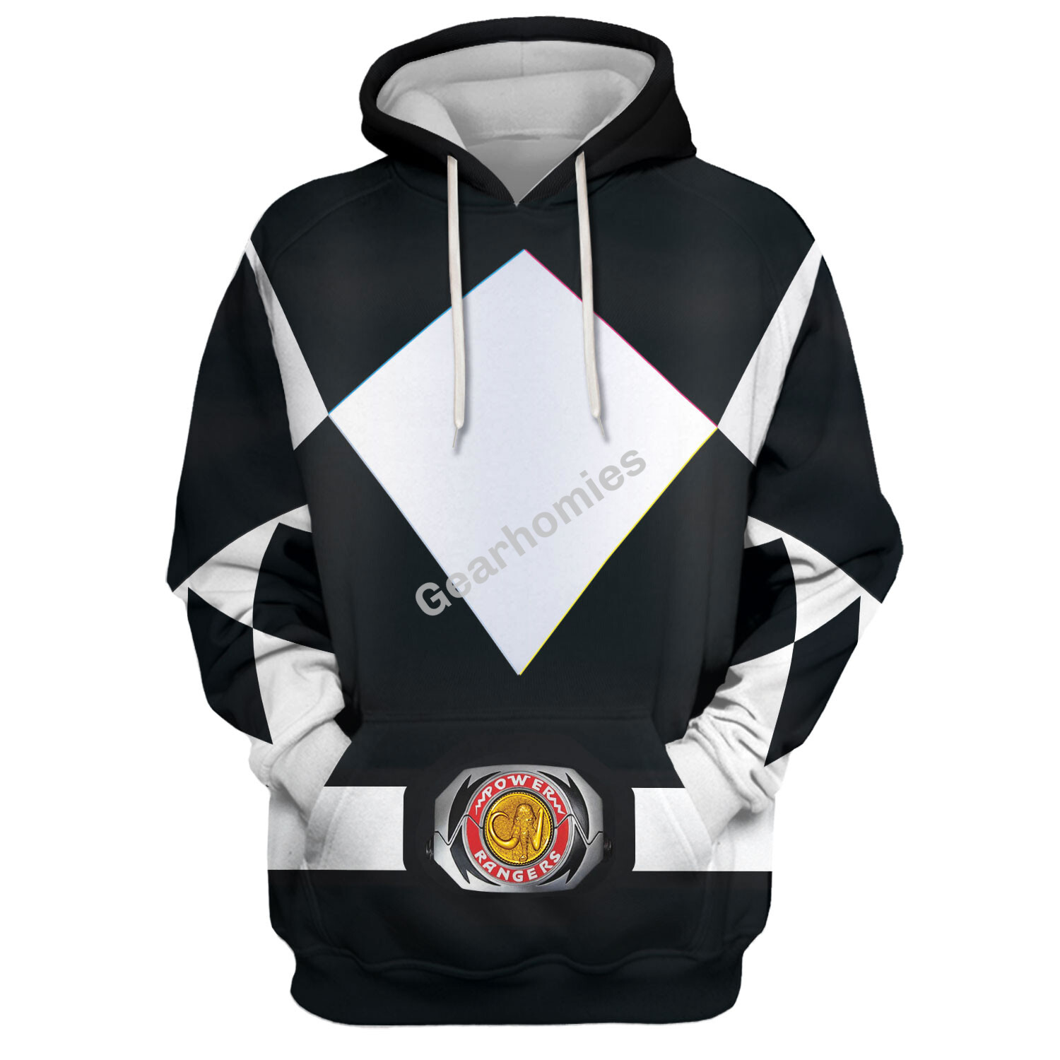 Gearhomies Unisex Tracksuit Hoodies Black Power Ranger 3D Costumes