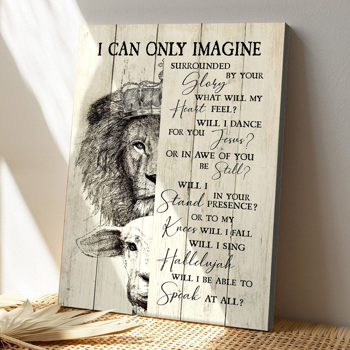 The Lamb And Lion – I Can Only Imagine – Bible Verse Canvas – Scripture Canvas Wall Art – Ciaocustom