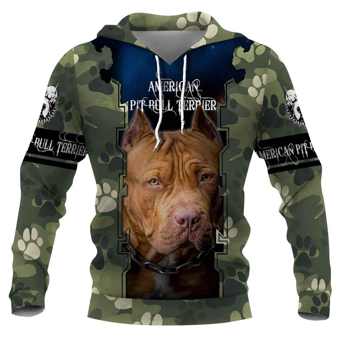 American Pitbull Terrier Camo 3D Full Printing