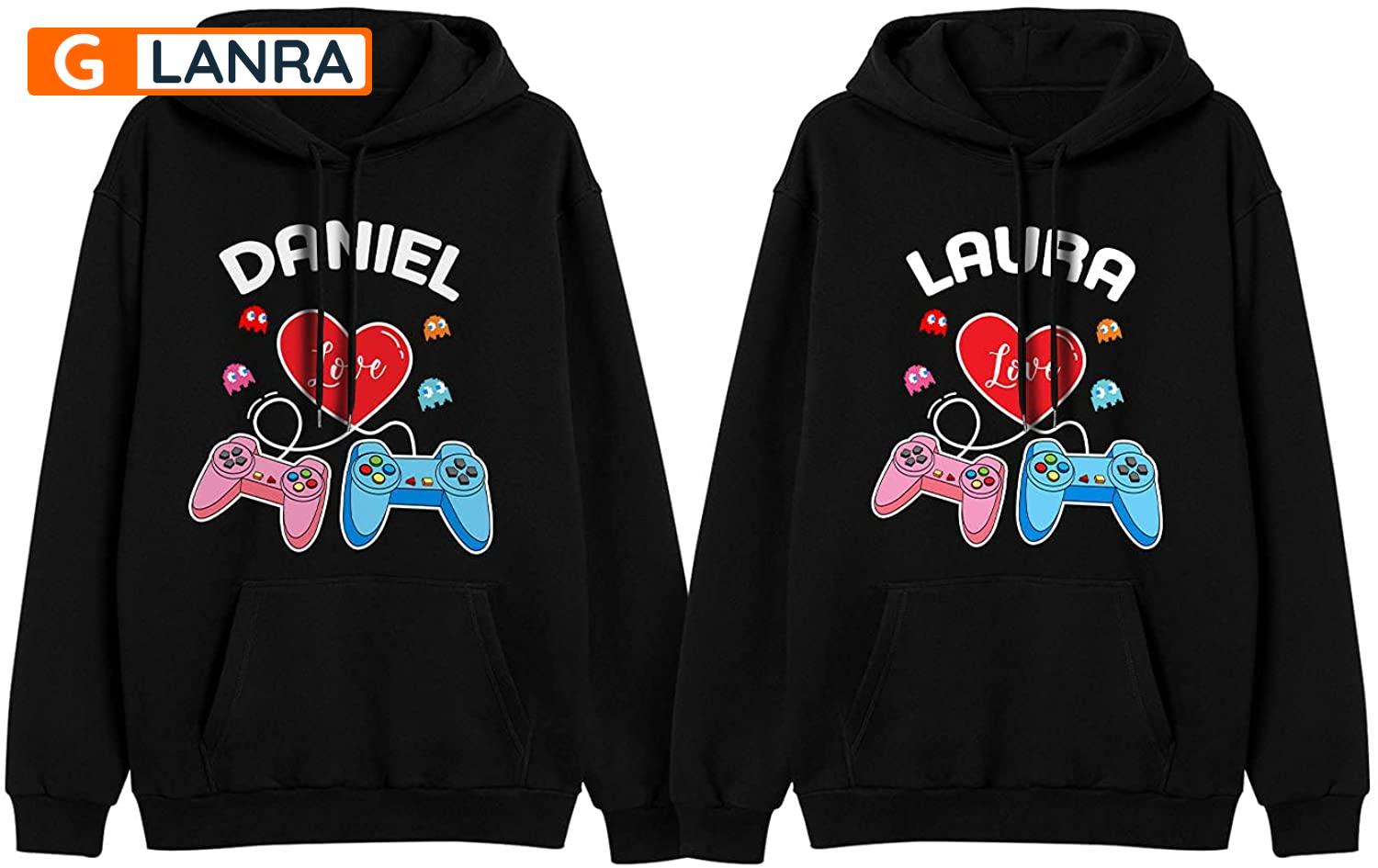 Personalized Love Hoodie, Custom Gaming Couple Hoodie, Matching Couple Hoodie, Video Game Hoodie, Husband Wife Hoodie, Unisex Sweater, Sweatshirt