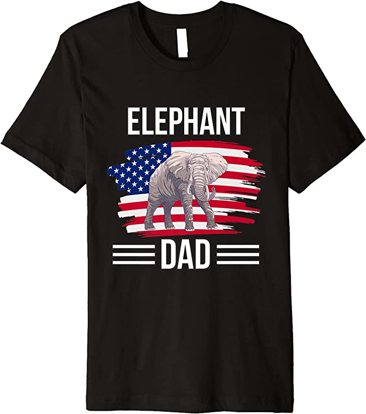 Elephant US Flag 4th Of July Father’s Day Elephant Dad Premium T-Shirt