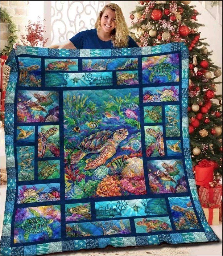 Sea Turtle Lovely Animal Colorful Quilt Blanket