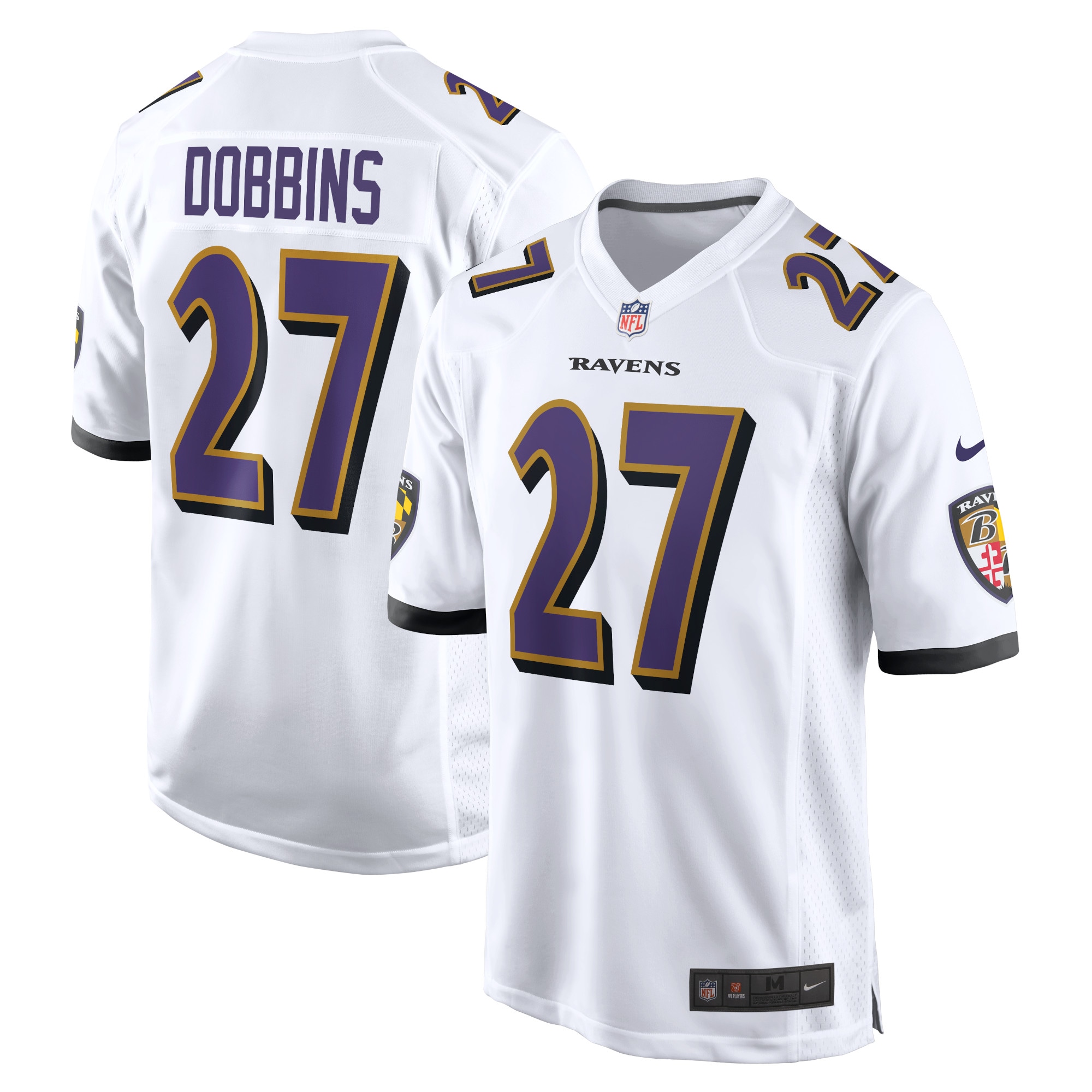 J.K. Dobbins Baltimore Ravens Game Jersey – White