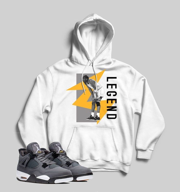 Trill Flight Cool Grey Retro Jordan 4 Colorblock Hood Pullover Designed To Match Air Jordan 4 Sneakers Iv Og Shirt