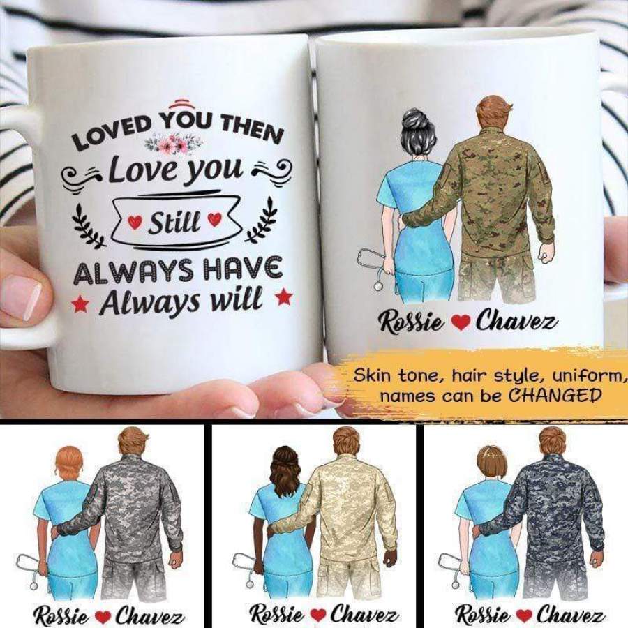 Army – Nurse x Military Couple Personalized Mug