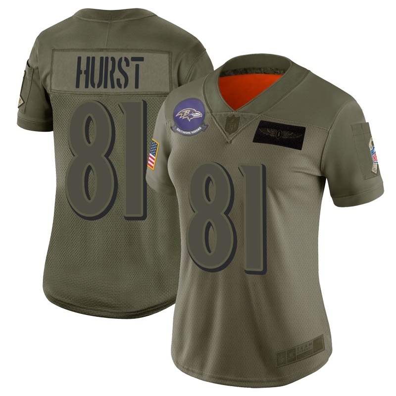 Womens Baltimore Ravens Hayden Hurst Camo 2019 Salute To Service Limited Jersey