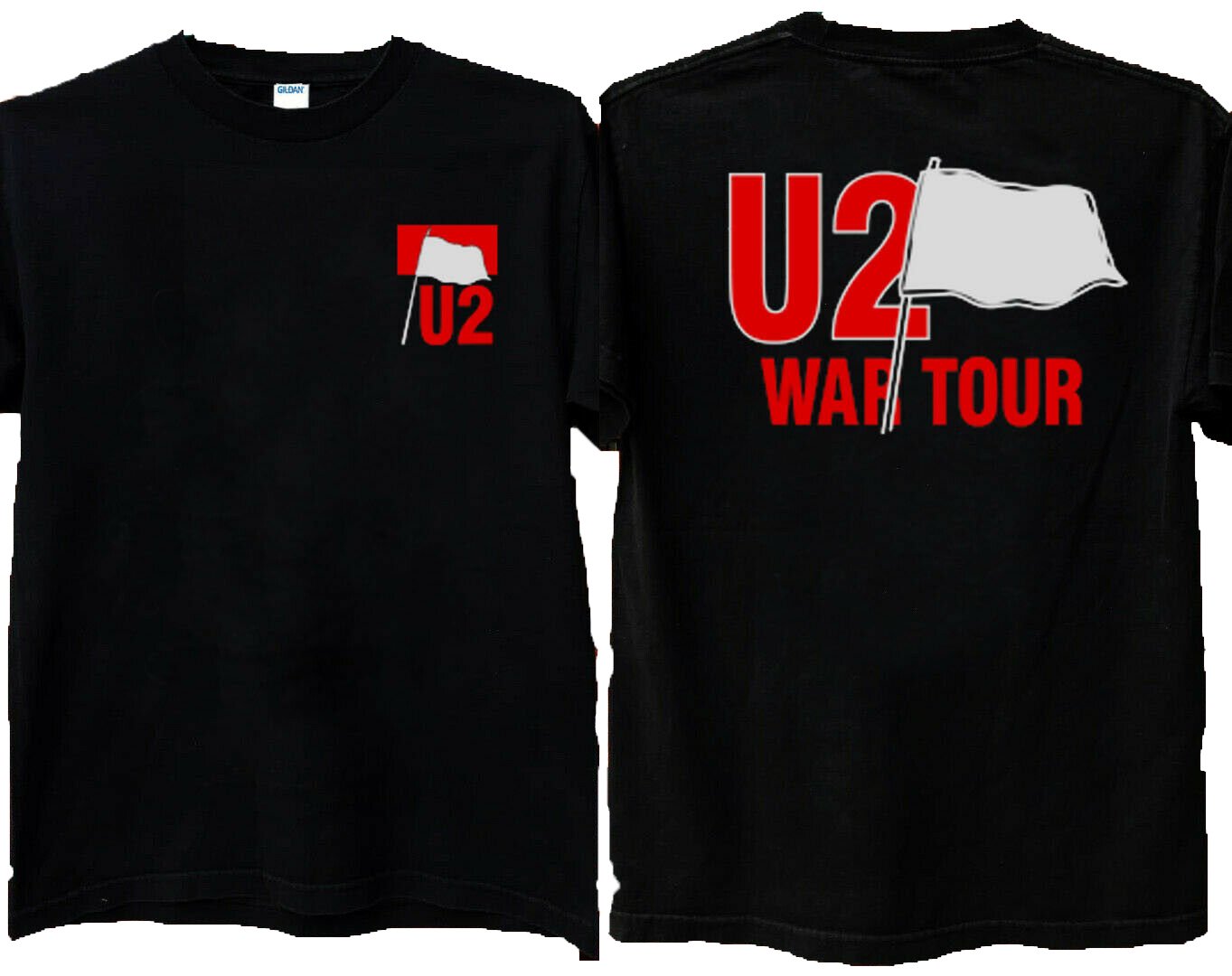 U2 War Tour 1983 Black Concert T Shirt Gildan Shirt