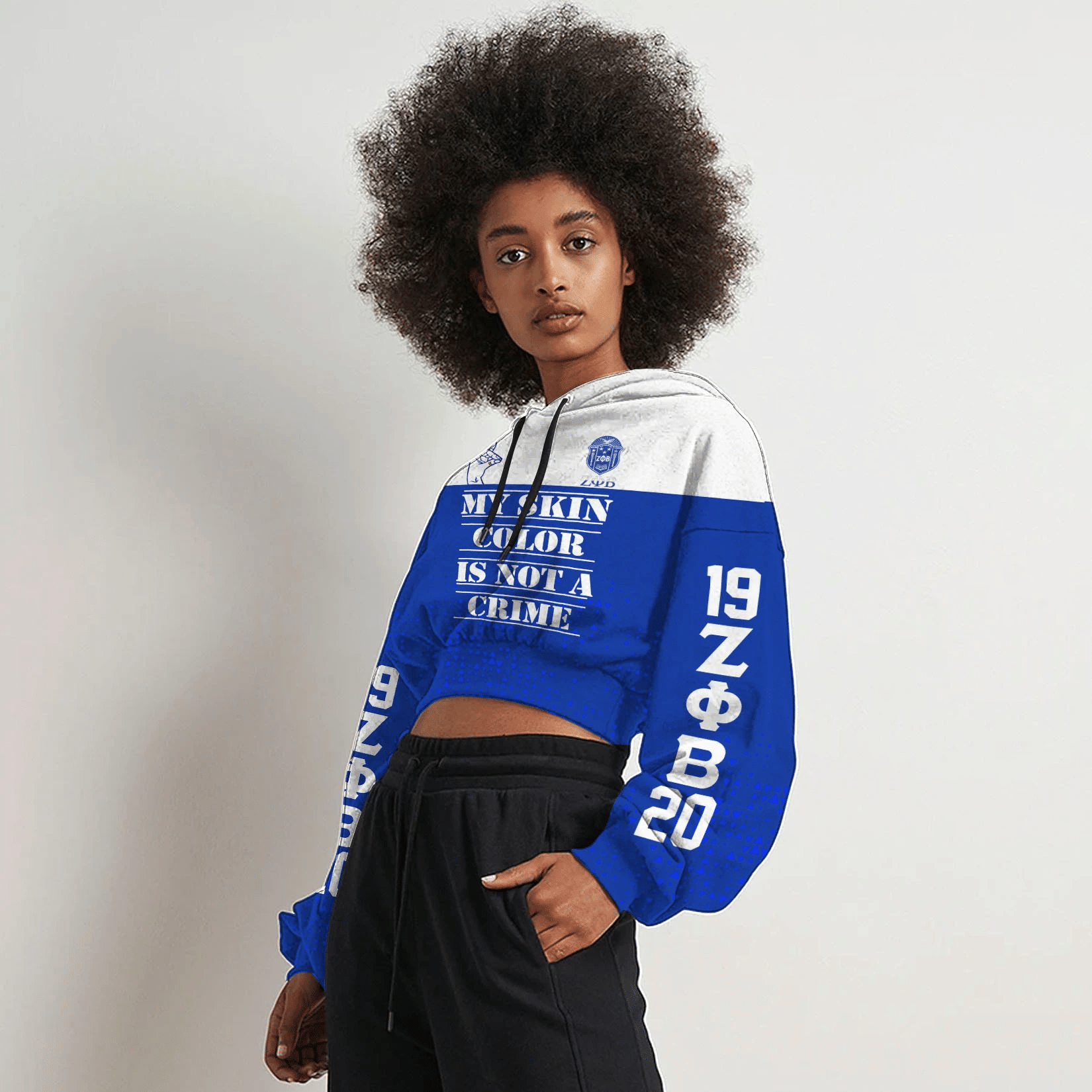 Wonder Print Hoodie – Zeta Phi Beta Croptop Hoodie