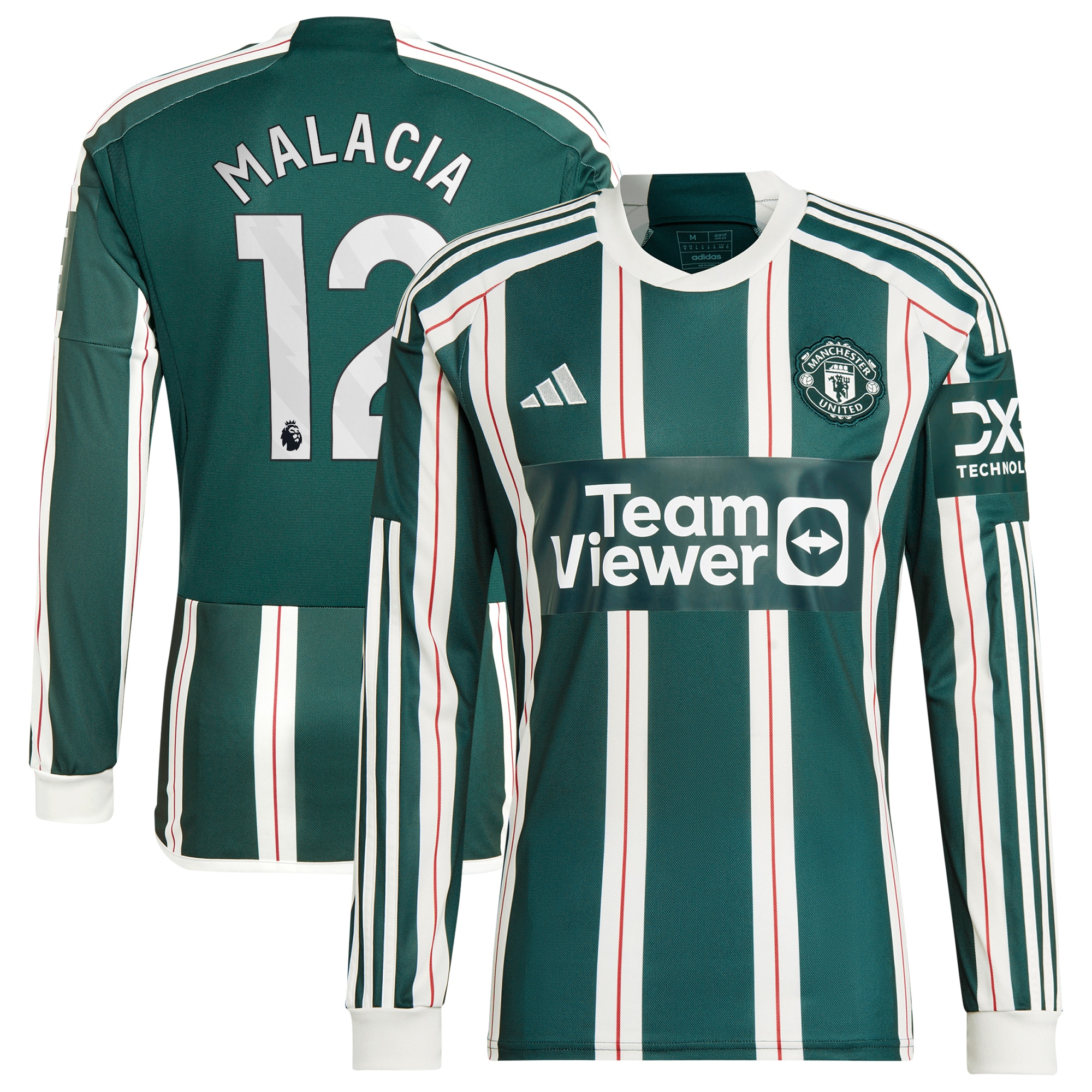 Tyrell Malacia Manchester United 2023/24 Away Long Sleeve Replica Player Jersey – Green