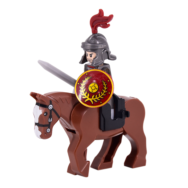 Medieval Figures Middle Ages Rome Warrior Golden Knight Horse Hawk Castle King Dragon Knights Building Blocks BricksToys gifts alx