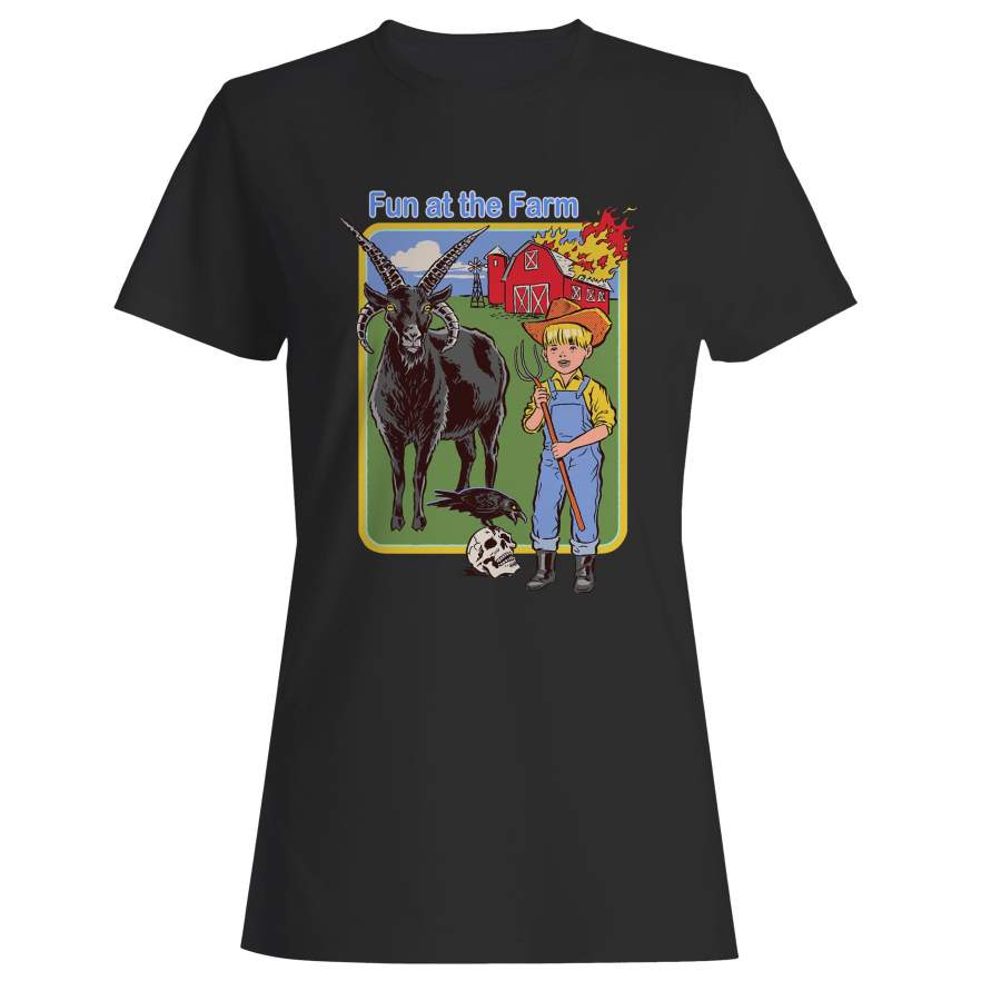 Fun At The Farm Funny Retro Woman’s T-Shirt