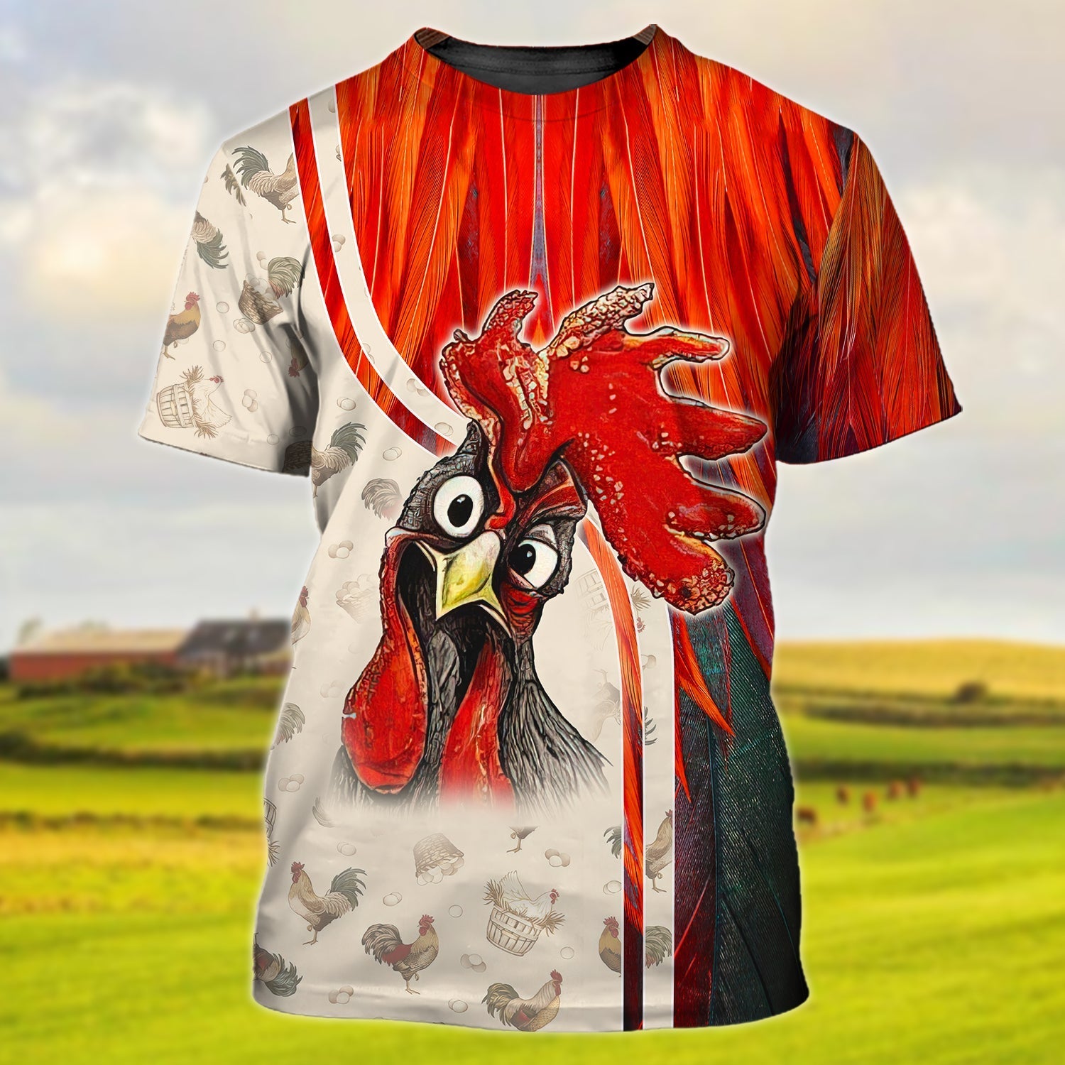 3D Farmer Shirt For Chicken Lover Rooster Full Print Shirts Farmer Gifts