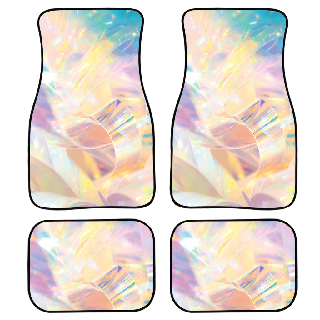 Bright Holographic Print Front And Back Car Floor Mats, Front Car Mat