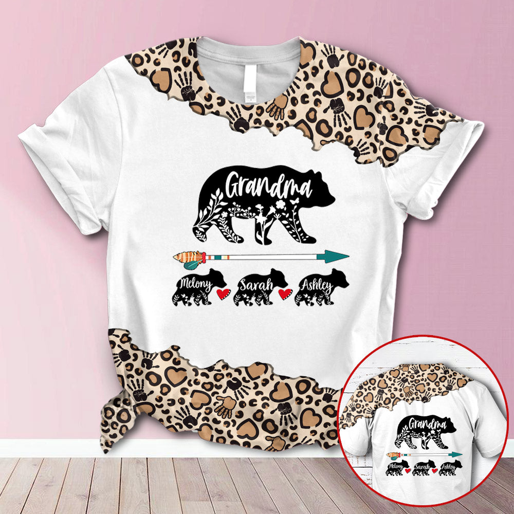 Personalized Nana Bear Leopard All Over Print Shirts, 3D Hoodie, Sweatshirt, Shirt And Polo For Grandma Hn98 Trhn