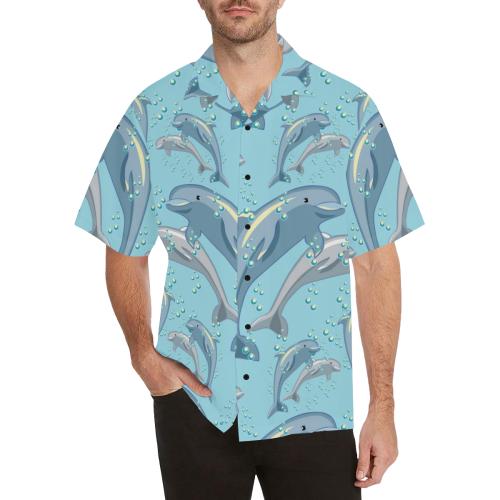 Dolphin Print Pattern Hawaiian Shirt