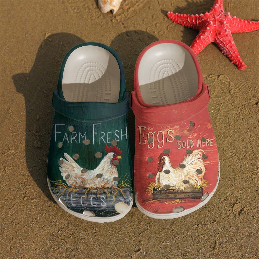 Chicken Personalized Clog, Custom Name, Text, Color, Number Fashion Style For Women, Men, Kid, Print 3D Fresh Eggs