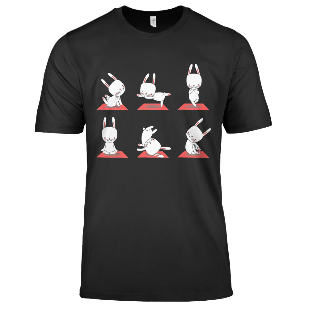 Bunny Yoga Funny Rabbits In Yoga Poses Easter Essential Premium T Shirts