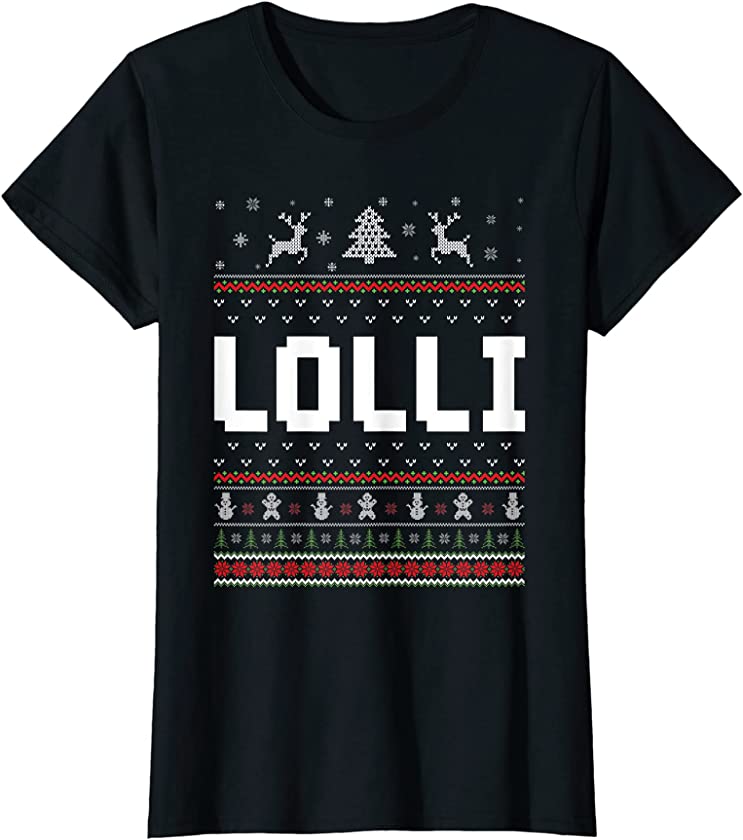 Womens Lolli Ugly Holiday Party Matching Ugly Christmas Sweater T-Shirt