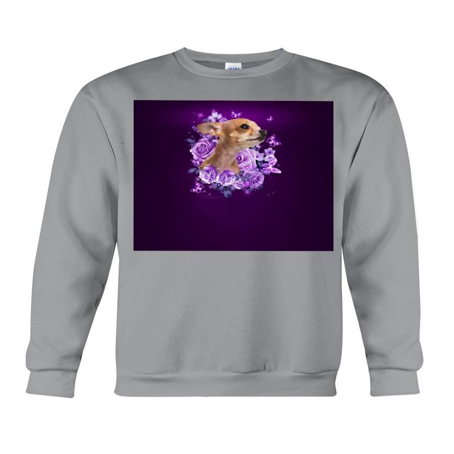 Chihuahua Floral Background Special Custom Design  For Dog Lovers Sweatshirt