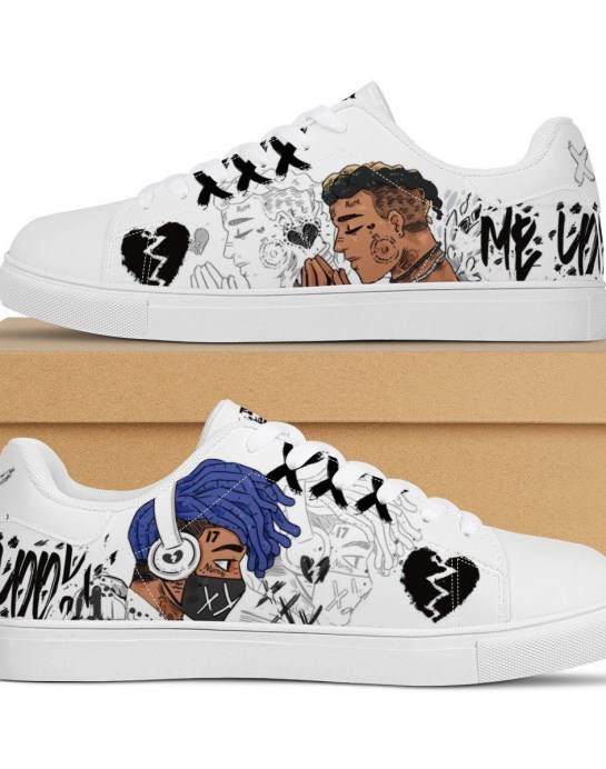 Xxxtentacion Rapper Christmas Gift For Fan Low Top Leather Skate Shoes Sneakers For Man And Women