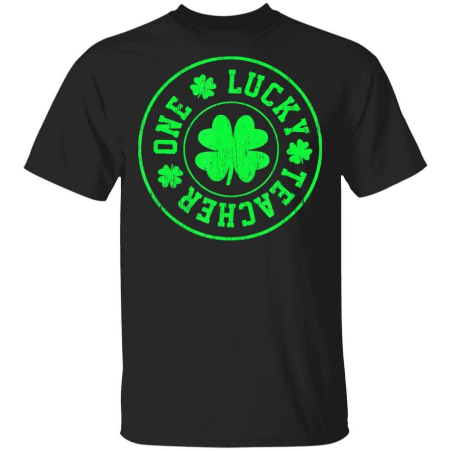 Vintage one Lucky Teacher shamrocks St. Patrick’s Day T Shirt Saint Paddys Patricks Tshirt Lucky Shirts Drink Green Beer Irish Gifts Funny Tee