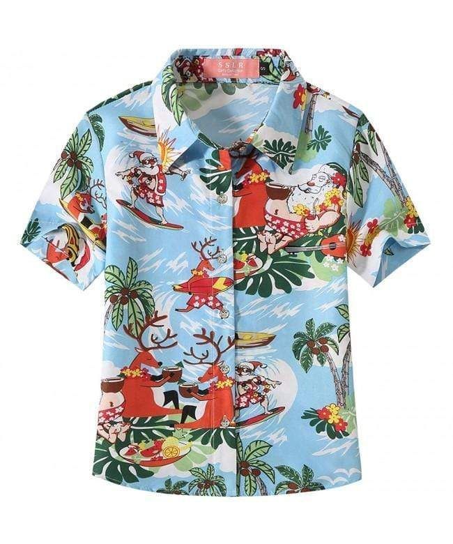 Order Hawaii Aloha Shirts Funny Xmas Santa Claus Light Blue Ha11895