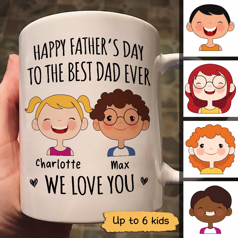 Happy Father‘S Day We Love You Cute Kid Face Personalized Mug