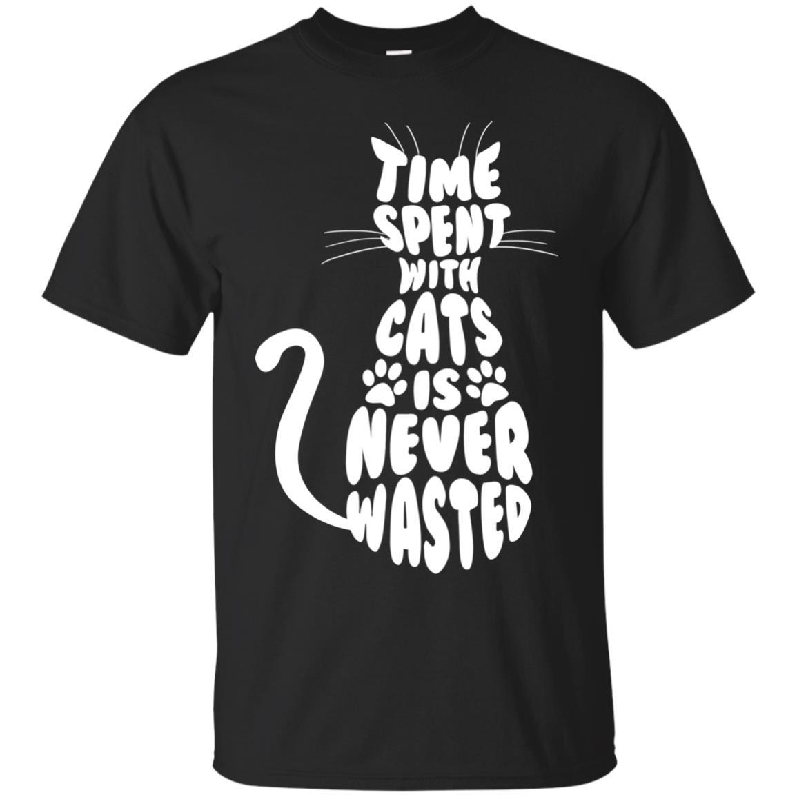 Time Spent With Cats Is Never Wasted Kitten Tee Shirt For Lover