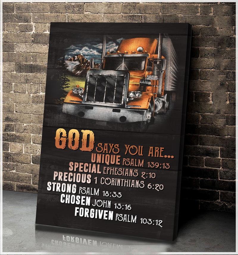 Trucker God Say You Are Canvas Wall Art