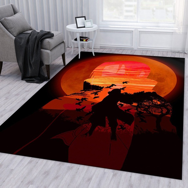 Uchiha Itachi Sunset Anime Area Rug Living Room Rug Home Decor Floor Decor