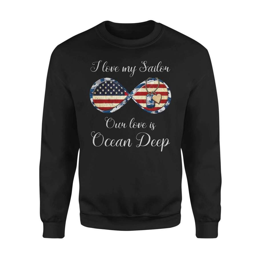Navy – Our Love is Ocean Deep – Standard Fleece Sweatshirt