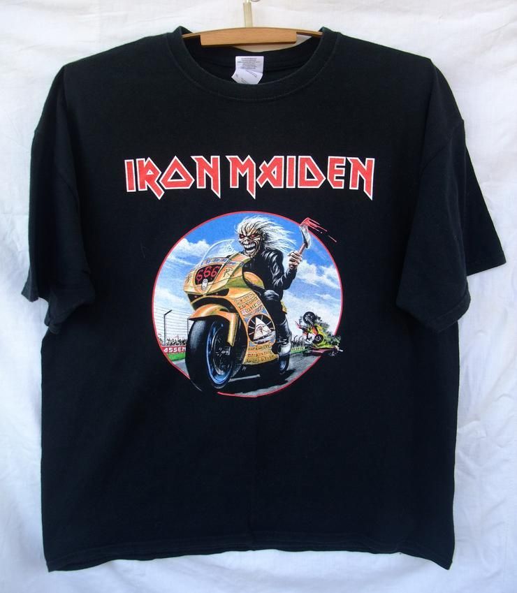 Iron Maiden 2008 I Rode With Eddie At Assen Slayer Judas Priest Nirvana Marylin Manson Metallica Miss Megadeth Exodus Pantera Shirt