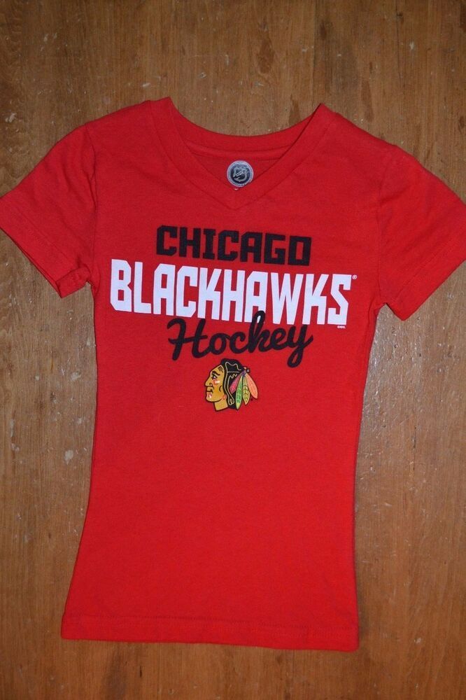 New W Out Tags Girls Red Chicago Blackhawks Shirt