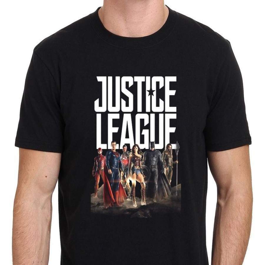 Justice League Jla Movie Poster Men’s Black T-shirt