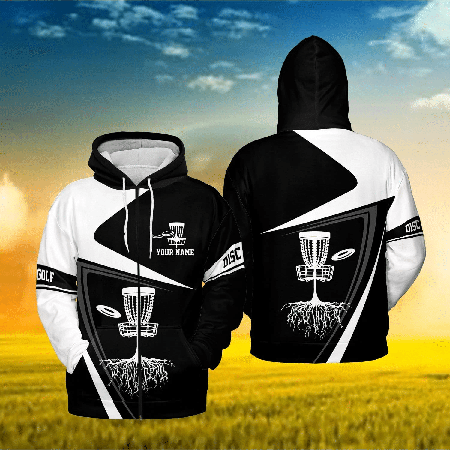 Disc Golf Black And White Personalized Custom Name Hoodie 3D #190621V New Hoodies