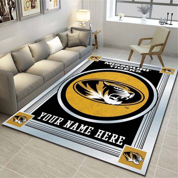 Missouri Tigers Personalized Rug, Living Room Carpet, Customized Fan Cave Floor Mat