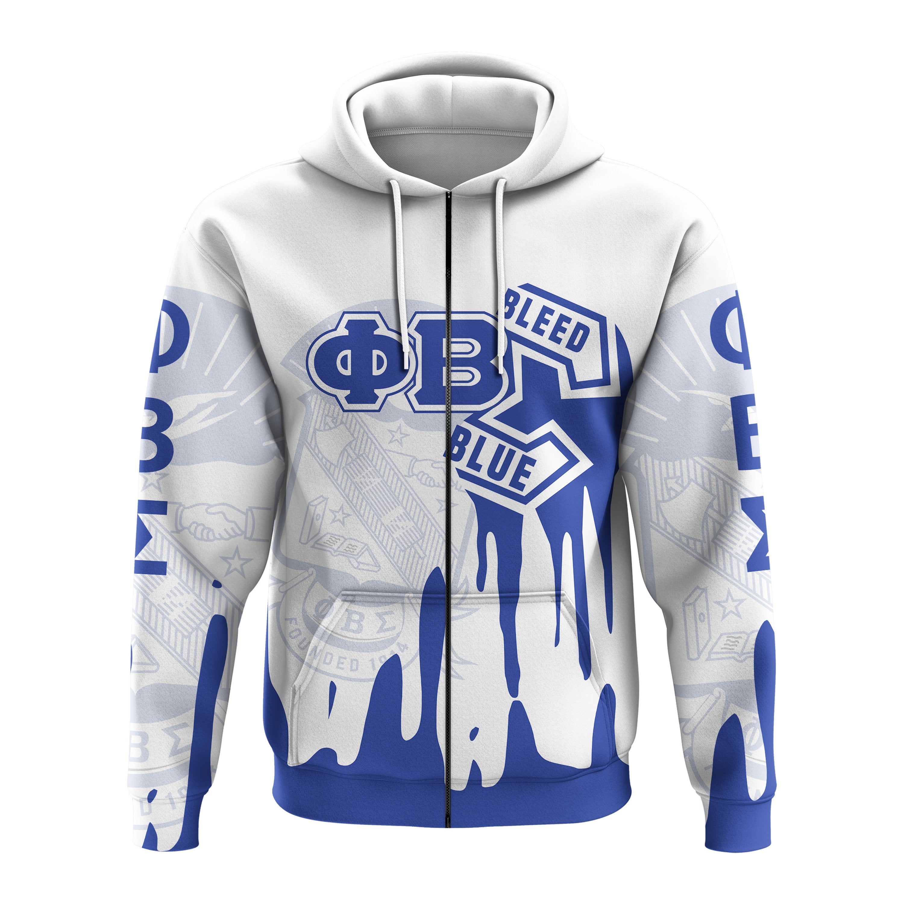 Phi Beta Sigma  Zip Hoodie Simple Style Lt16