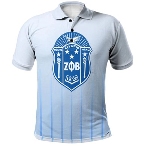 Zeta Phi Beta Sorority Stripes Style 3D Polo Shirt