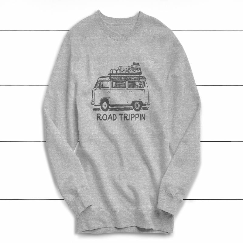 Crushtee Road Trip Sweatshirt, Unisex Crewneck Sweatshirt, Adventure, Cute Tshirt, Retro, Vintage, Hippie, 70’s, Nature, Outdoor, Funny T shirt Long Sleeve Hoodie