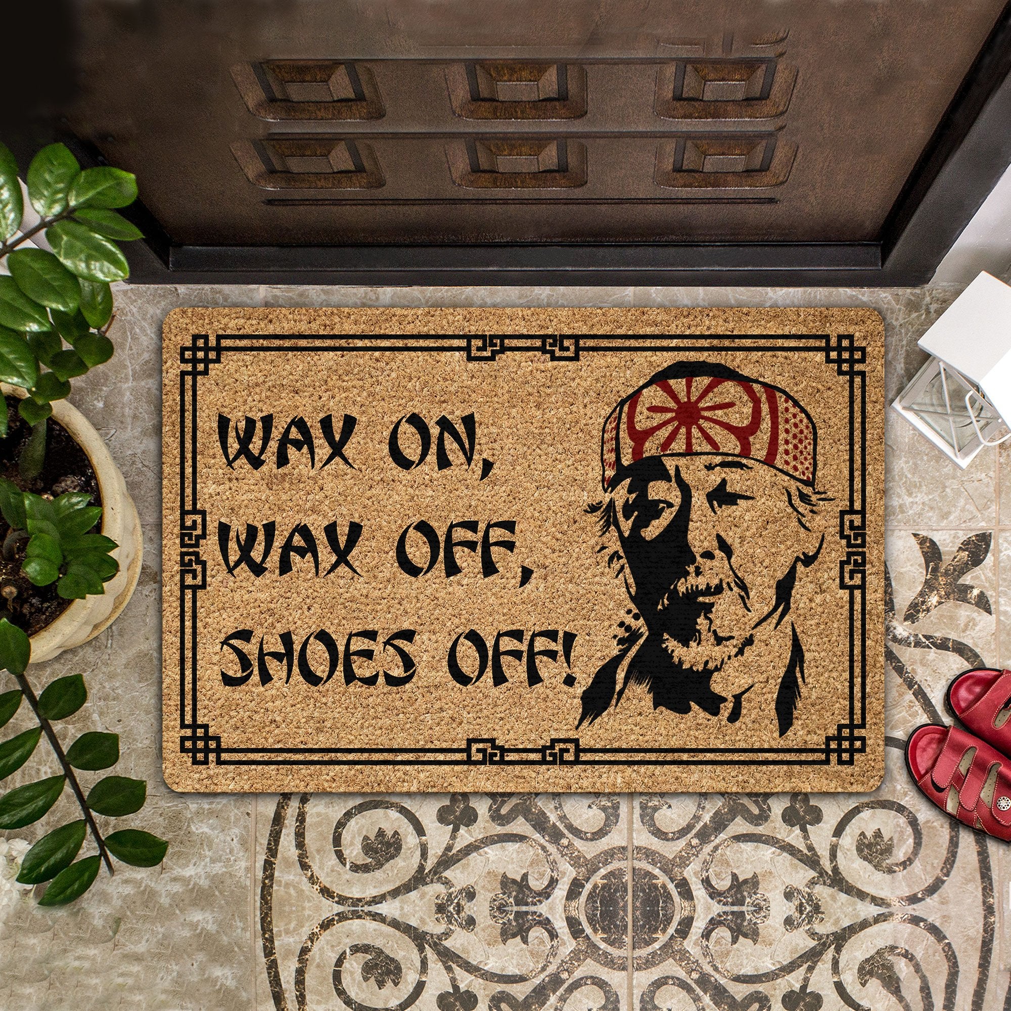 Wax On-Wax Off-Shoes Offall Over Printing Doormat Pre2035