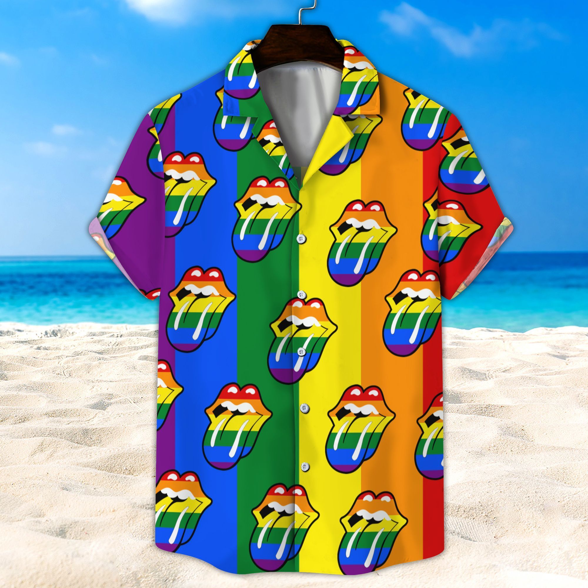 Lgbt Hawaiian Rainbow Lip Unisex Hawaiian Shirt Beach Short Ha8065